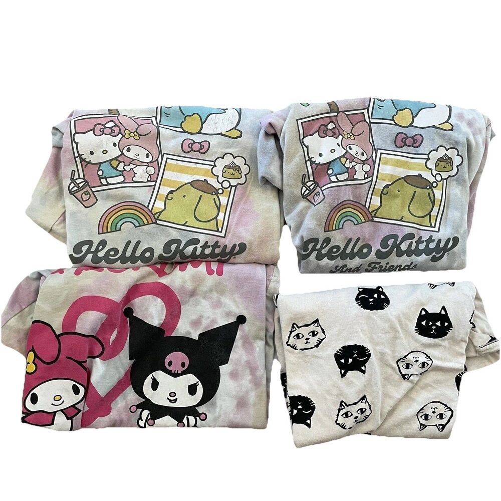 4pc Hello Kitty Girls Lot Size 14/16 Shirts Sanrio And Hello Kitty